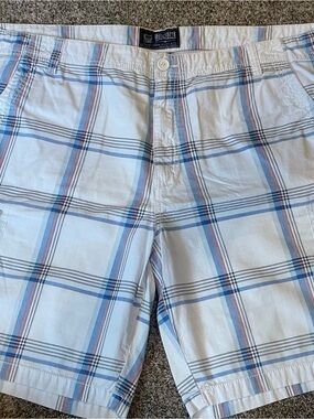 Men's Legend One Light Blue Plaid Cargo Shorts